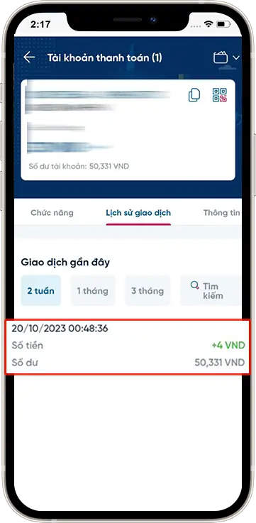 Bước 3 : Chọn giao dịch cần kiểm tra